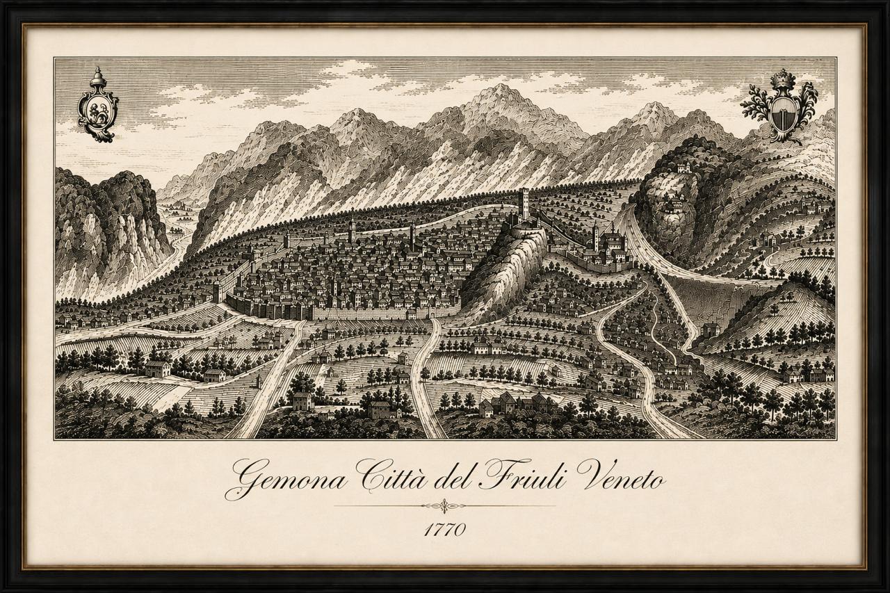 Town of Gemona del Friuli in Italy